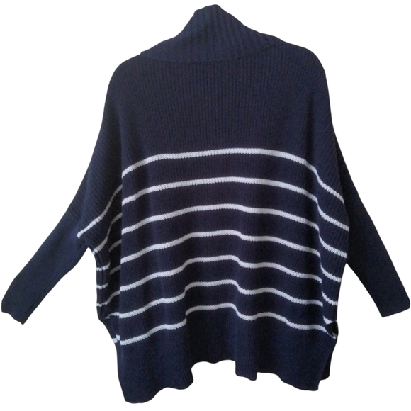 Athleta Blue White Stripe Chunky Open Cardigan S - Picture 11 of 13